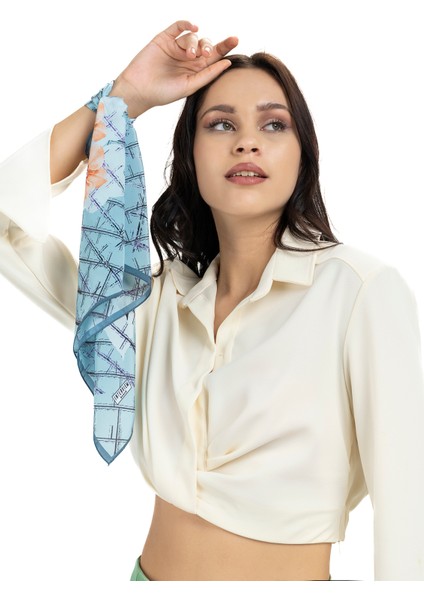 Kadın Inci Ipeği Desenli Fular Bandana 50X50 cm modelleri