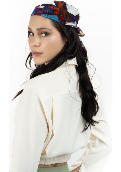 Kadın Inci Ipeği Desenli Fular Bandana 50X50 cm fiyatları