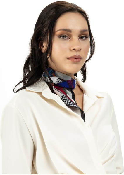 Kadın Inci Ipeği Desenli Fular Bandana 50X50 cm fırsatları