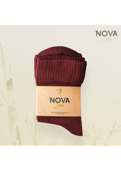 Nova Socks Erkek 4'lü Bambu Lastiksiz Sıkmayan Extra Rahat Şeker Çorabı / Çorap