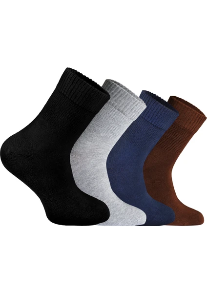 Nova Socks Erkek 4'lü Bambu Lastiksiz Sıkmayan Extra Rahat Şeker Çorabı / Çorap