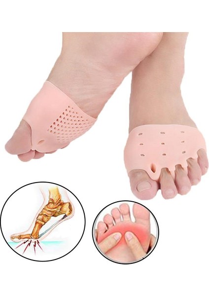 Silikon Ayak 5 Parmak Ayırıcı Koruyucu Ayak Gömleği Geçmeli 1 Çift Ten