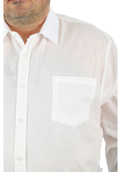 Mocgrande Büyük Beden Erkek Cepli Gömlek Cuadrado 23352 Beyaz fiyatları