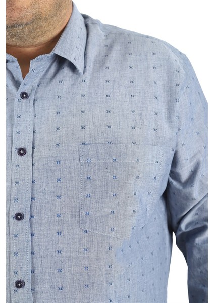 Mocgrande Büyük Beden Uzun Kol Gömlek 23350 Lacivert fiyatları