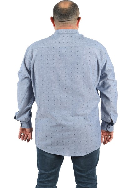 Mocgrande Büyük Beden Uzun Kol Gömlek 23350 Lacivert modelleri