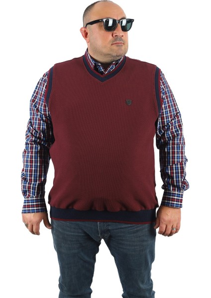 Mocgrande Büyük Beden Erkek Piqquare Gömlek 23360 Bordo indirimleri