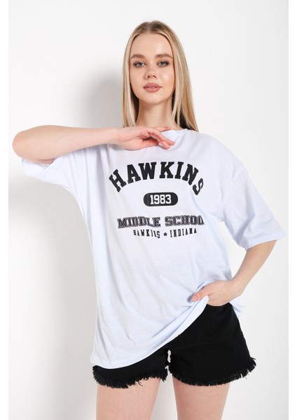 Kadın Hawkins Baskılı Oversize T-Shirt fiyatları