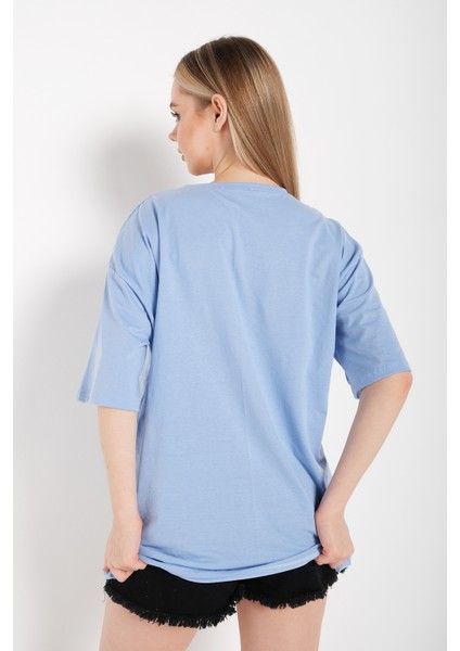 Kadın Hawkins Baskılı Oversize T-Shirt indirimleri