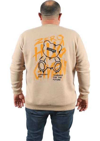 Mocgrande Büyük Beden Erkek Sweat Zero 22732 Bej fiyatları