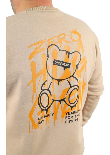 Mocgrande Büyük Beden Erkek Sweat Zero 22732 Bej modelleri