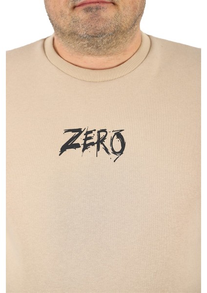 Mocgrande Büyük Beden Erkek Sweat Zero 22732 Bej fırsatları