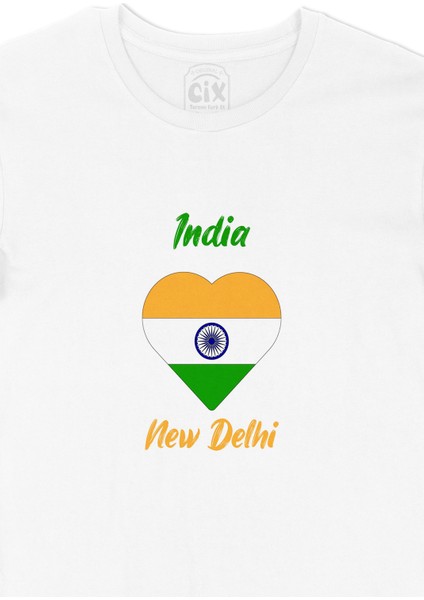 Yeni Delhi Hindistan Bayraklı Kalpli Tişört fiyatları