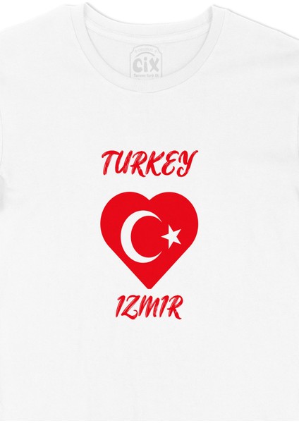 Izmir Türkiye Bayraklı Kalpli Tişört fiyatları