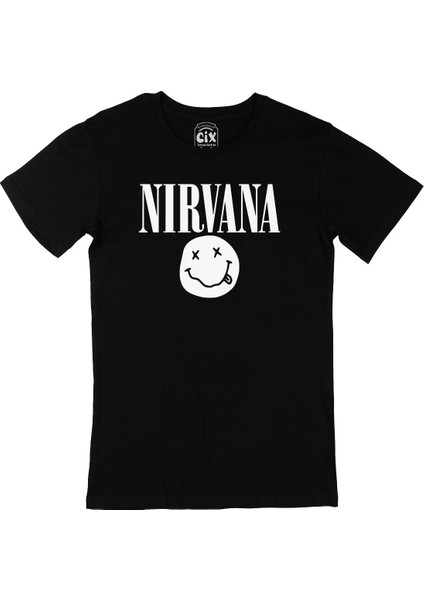 Nirvana Sarı Tasarım Siyah Tişört