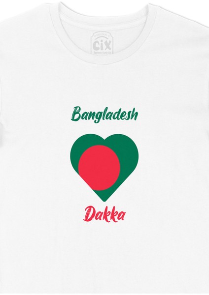 Dakka Bangladeş Bayraklı Kalpli Tişört fiyatları