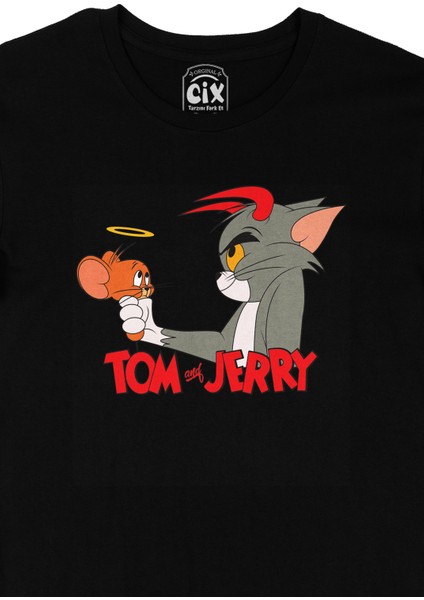 Sevimli Tom ve Jerry Siyah Tişört