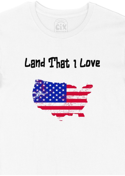 Land That I Love Usa Amerika Bayraklı Kalpli Tişört fiyatları