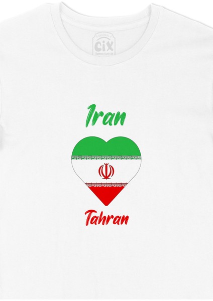 Tahran Iran Bayraklı Kalpli Tişört fiyatları