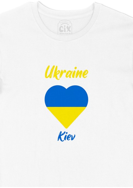 Kiev Ukrayna Bayraklı Kalpli Tişört fiyatları