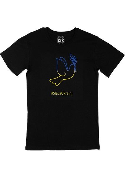 Slava Ukraini Logo Siyah Tişört