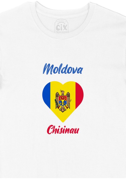 Kişinev Moldova Bayraklı Kalpli Tişört fiyatları