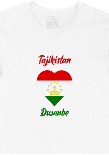 Duşanbe Tacikistan Bayraklı Kalpli Tişört fiyatları