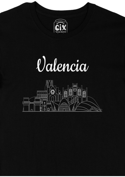 Valenciya Manzaralı Siyah Tişört fiyatları