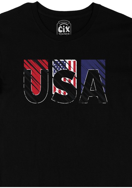 Usa Amerika Tasarım Siyah Tişört fiyatları