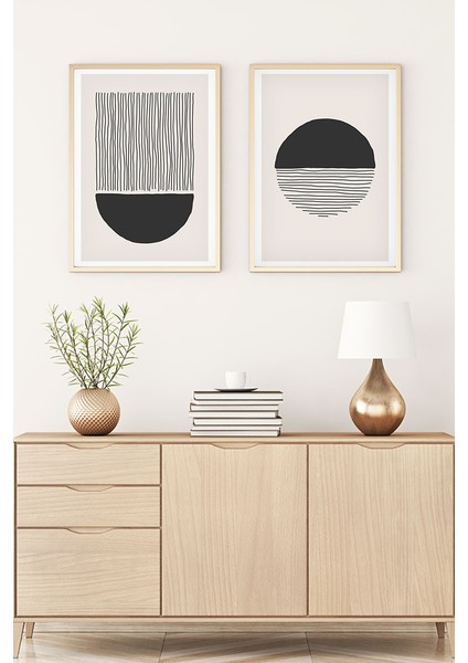 Ahşap Çerçeveli Minimalist Tablo