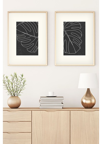 Ahşap Çerçeveli Minimalist Tablo