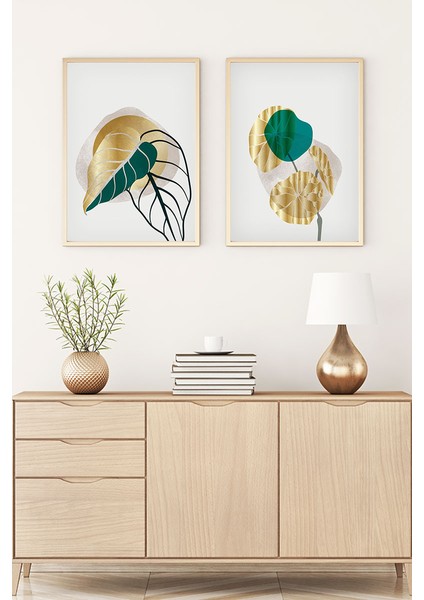Ahşap Çerçeveli 2'li Minimalist Tablo