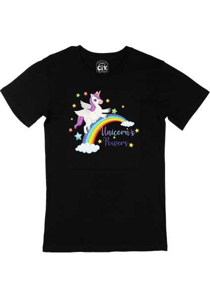 Unicorn Power Siyah Tişört