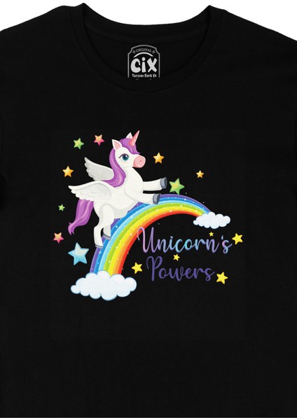 Unicorn Power Siyah Tişört