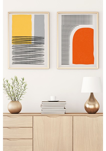 Ahşap Çerçeveli Minimalist Tablo