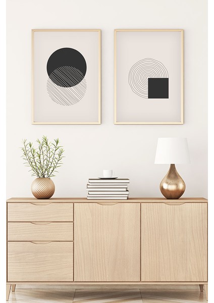 Ahşap Çerçeveli Minimalist Tablo