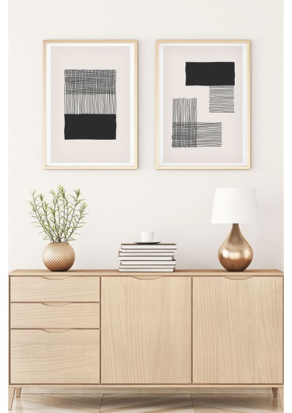 Ahşap Çerçeveli Minimalist Tablo
