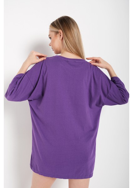 Kadın Oversize T-Shirt Ön Lazer Kelebek Baskılı Tişört indirimleri
