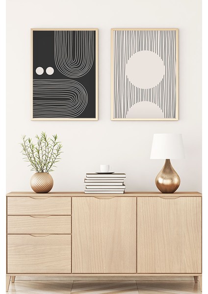 Ahşap Çerçeveli Minimalist Tablo