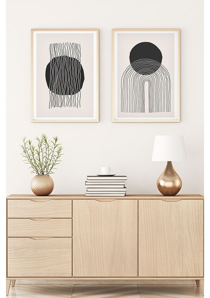 Ahşap Çerçeveli Minimalist Tablo