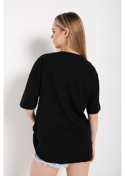 Kadın Los Angeles California Baskılı Oversize T-Shirt indirimleri