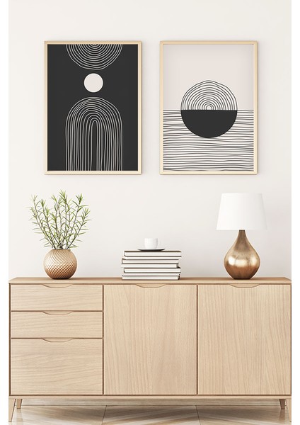 Ahşap Çerçeveli Minimalist Tablo