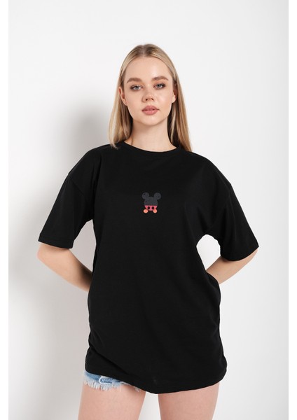 Kadın Sırt Baskılı Mickey Mouse T-Shirt modelleri