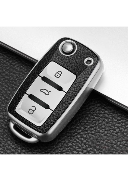 Jetta Mk5 Süperlüx Sustalı Anahtar Kılıfı A+ Kalite Gri