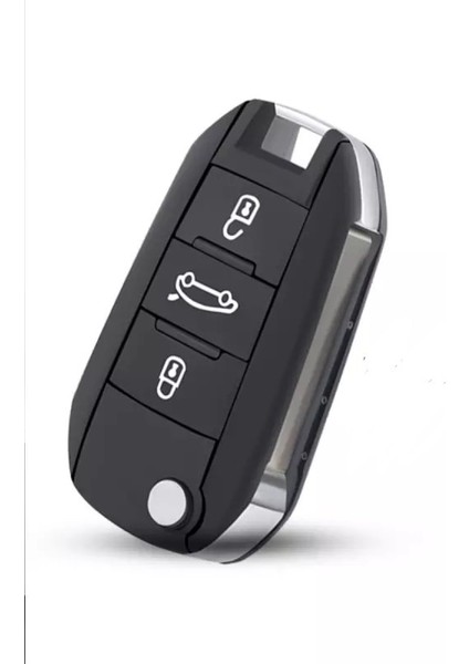 Citroen C3 Sustalı Parlak Anahtar Kılıfı Kırmızı Renk