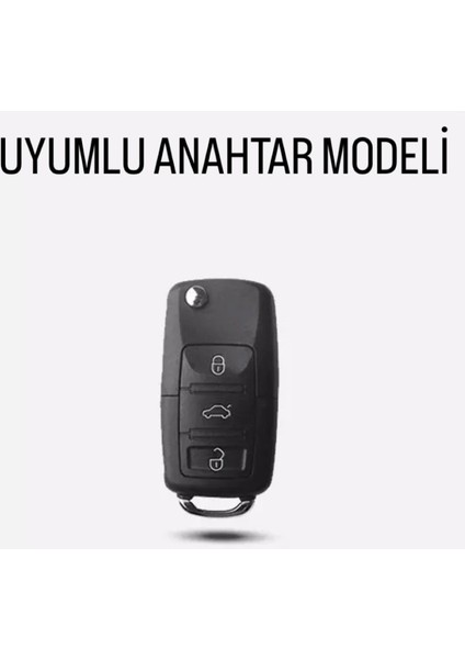 Tiguan 2009-2015 Parlak Sustalı Anahtar Kılıfı A+ Kalite Mavi