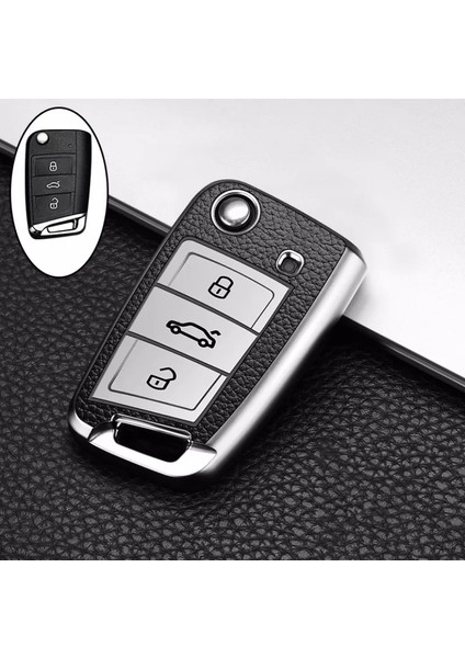 Skoda Kamiq Süperlüx Anahtar Kılıfı Gri Renk