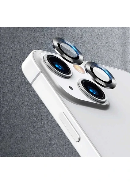 iPhone 14 Uyumlu Kamera Mercek Lens Için Koruyucu GÜMÜŞ