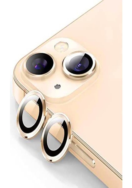 iPhone 14 Plus Uyumlu Kamera Mercek Lens Için Koruyucu - GOLD