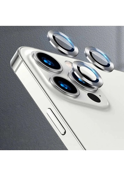 iPhone 11 Pro Max Uyumlu Kamera Mercek Lens Için Koruyucu - Gümüş