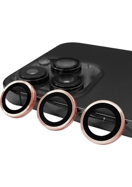 iPhone 12 PRO Uyumlu Kamera Mercek Lens Için Koruyucu ROSE GOLD